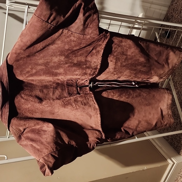 Bagatelle Large Brown Suede Leather Jacket - Picture 5 of 5